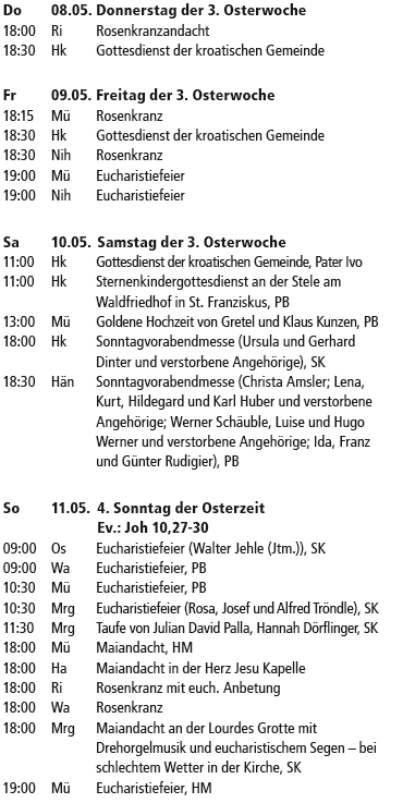 Gottesdienstordnung