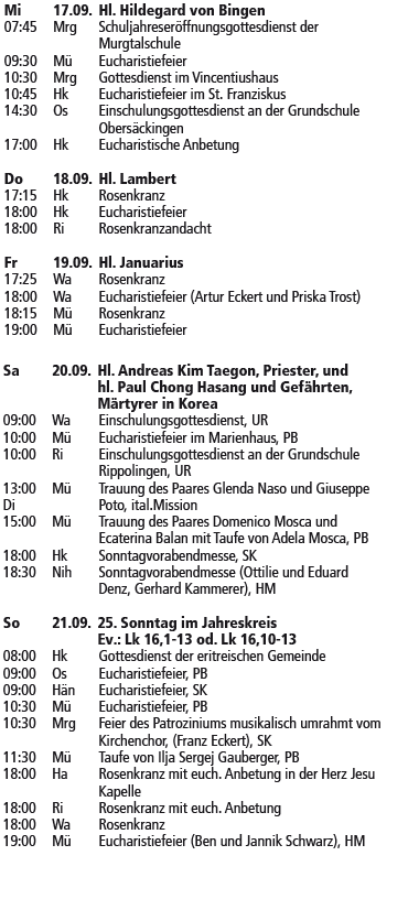 Gottesdienstordnung